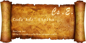 Csákó Etelka névjegykártya