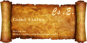 Csákó Etelka névjegykártya